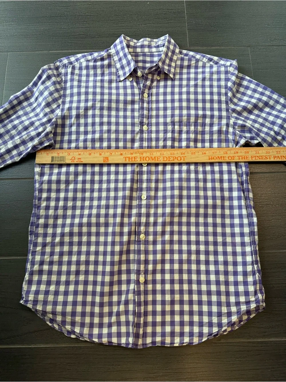 J. Crew Light Weight Purple and White Gingham Button-Down Shirt